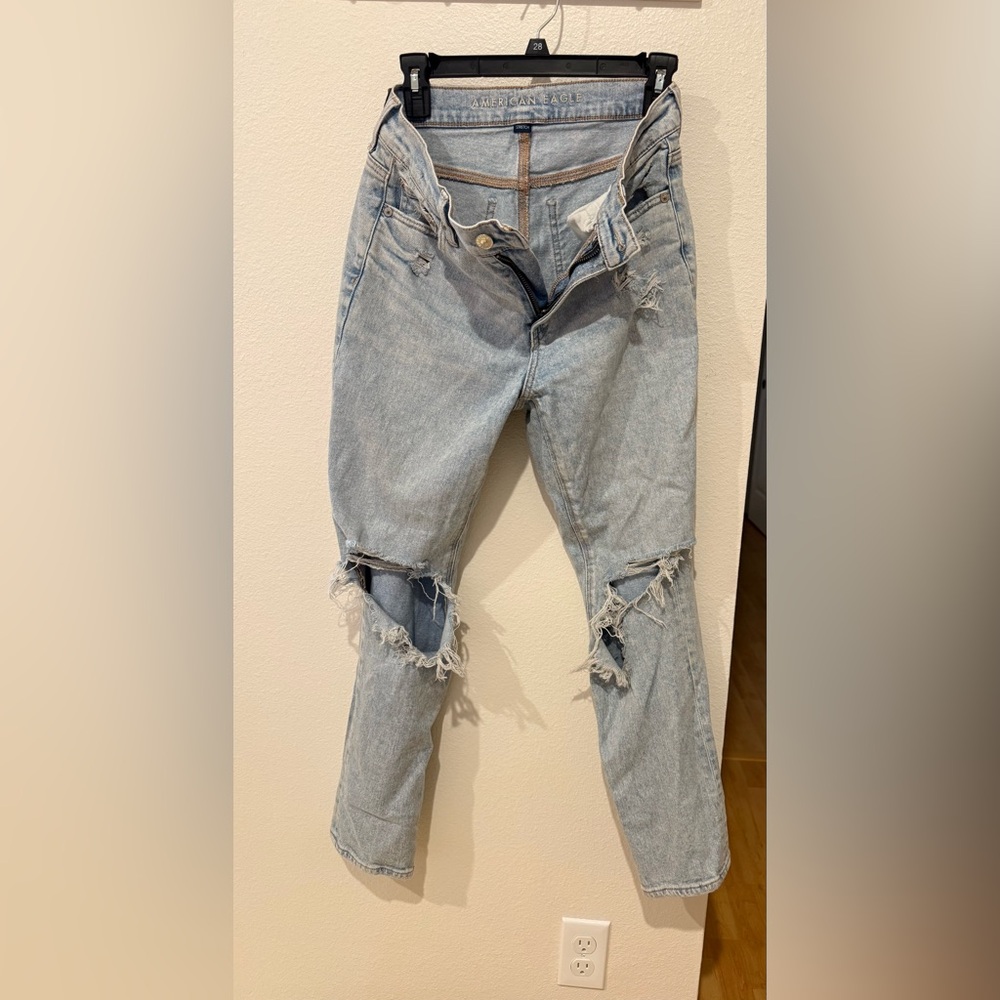 American Eagle Super High Rise Ankle Straight Jeans